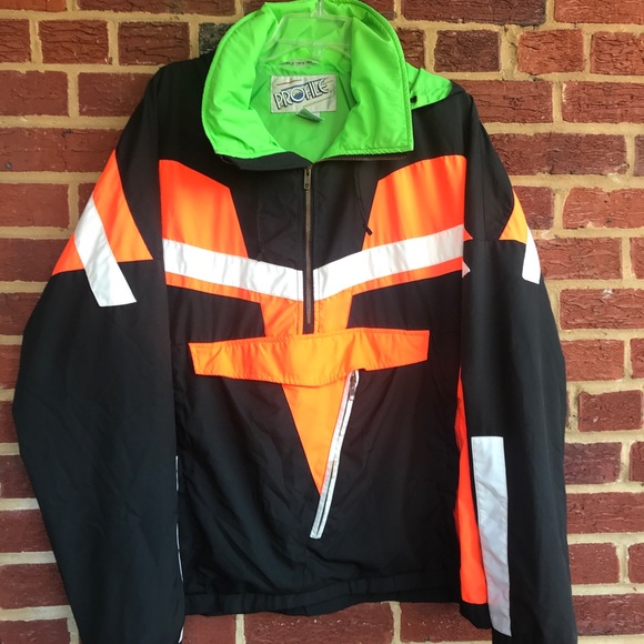Vintage 80s Neon 1/2 Zip Profile sz XL Jacket - Picture 1 of 8